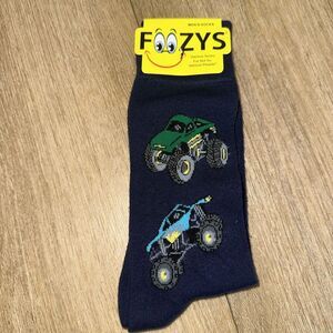 Foozys Monster Truck Socks Men's 10-13‎ Shoe Size 6-12 NEW FUN